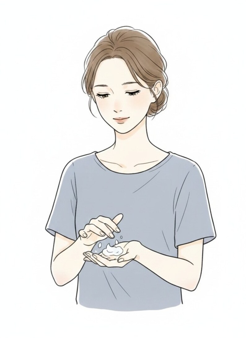 Auter Original Cream の使い方 STEP 2｜手のひらでなじませる